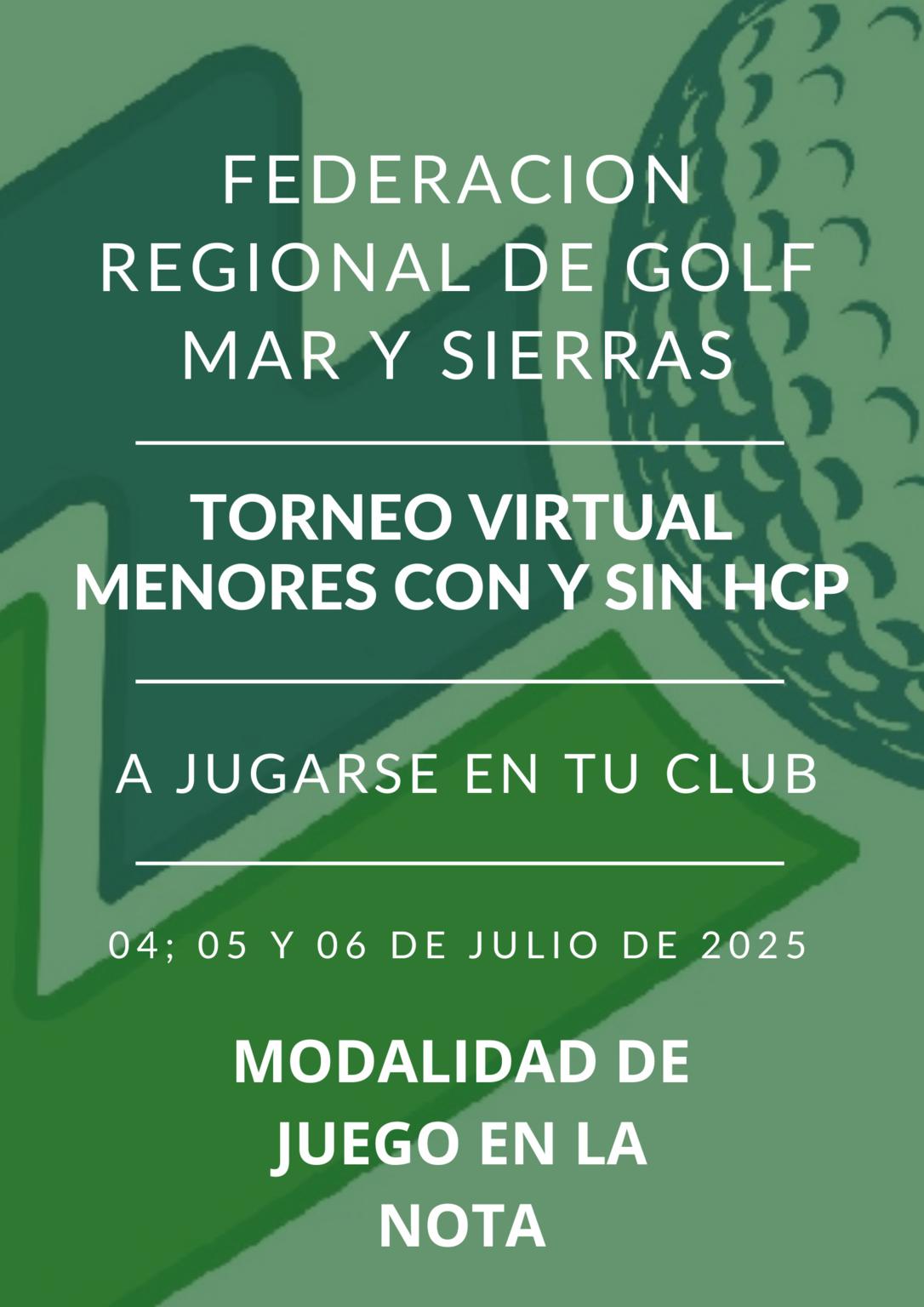 Torneo Virtual Para Menores Con Y Sin Hcp.
